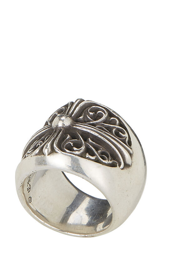 STERLING SILVER CLASSIC OVAL CROSS RING